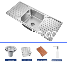20 μεγέθους ατσάλι Single Bowl Drop In Kitchen Sink με αποχέτευση