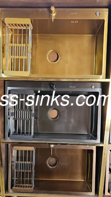 SS304 Προστατευτικό πλέγμα πάνω από το πάγκο ρολάρισμα μαύρο χειροποίητο νεροχύτη
