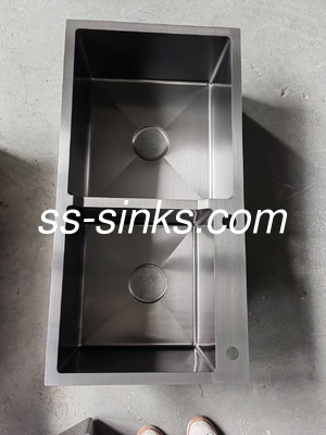 Βουρτσισμένο από ανοξείδωτο χάλυβα 33x22 Drop In Double Bowl χειροποίητο νεροχύτη