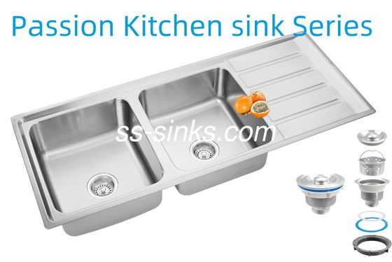 1200 X 500 mm Γωνία ανοξείδωτου χάλυβα νεροχύτη πίσω αποχέτευση τοποθέτηση για το εστιατόριο σας κουζίνα