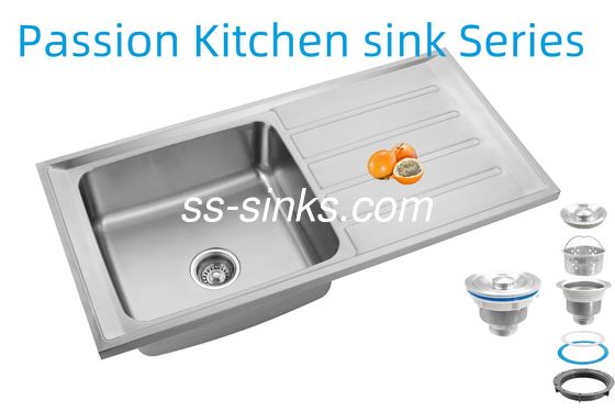 Μοντέρνος Νεροχύτης Κουζίνας με Οπίσθια Αποστράγγιση και Σουρωτήρι για Σύγχρονες Κουζίνες