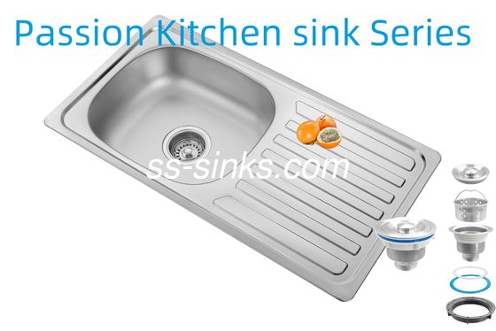 Νεροχύτης κουζίνας 33 X 22 ιντσών με στραγγιστήρι από ανοξείδωτο χάλυβα 18/10 χρώμιο/νικέλιο και αξεσουάρ σουρωτήρι