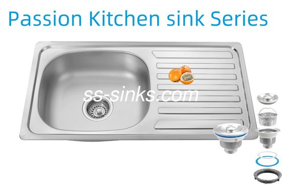 Νεροχύτης κουζίνας 33 X 22 ιντσών με στραγγιστήρι από ανοξείδωτο χάλυβα 18/10 χρώμιο/νικέλιο και αξεσουάρ σουρωτήρι