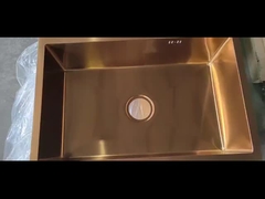 Χρυσό χρώμα νεροχύτη από ανοξείδωτο χάλυβα νεροχύτη με ένα μπολ νεροχύτη με τρύπα υπερχείλισης